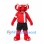 Red Monster Mascot Costume with White Hair and Red Sports Shirt