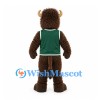 Buffalo Mascot Costume in Brown with Green Sports Vest