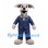Dog Mascot Costume in Gray with Navy Suit and Silver Bow Tie