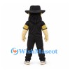 Gorilla Mascot Costume with Black Fedora and Black Sports Outfit