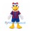 Eagle Mascot Costume in White with Red Bow and Red Blue Sports Uniform