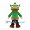 Forest Sprite Mascot Costume with Green Samurai Hood and Tunic