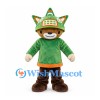 Forest Sprite Mascot Costume with Green Samurai Hood and Tunic