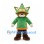 Forest Sprite Mascot Costume with Green Samurai Hood and Tunic