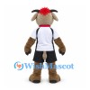 Goat Mascot Costume with Red Hair White Shirt and Red Scarf