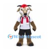 Goat Mascot Costume with Red Hair White Shirt and Red Scarf