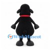 Black Sheep Mascot Costume with White Muzzle and Red Bandana