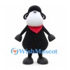 Black Sheep Mascot Costume with White Muzzle and Red Bandana