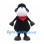 Black Sheep Mascot Costume with White Muzzle and Red Bandana