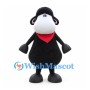 Black Sheep Mascot Costume with White Muzzle and Red Bandana