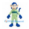 Monkey Mascot Costume in Blue with Light Green Utility Outfit