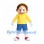 Boy Mascot Costume with Yellow Shirt and Denim Style Blue Shorts