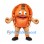 Football Mascot Costume in Orange with Braided Side Details