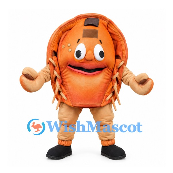 Football Mascot Costume in Orange with Braided Side Details