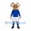 Mouse Mascot Costume in Brown with Blue Shirt and White Shorts