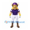 Viking Mascot Costume with Purple Horned Helmet and White Football Pants
