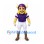 Viking Mascot Costume with Purple Horned Helmet and White Football Pants