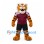 Tiger Mascot Costume with Burgundy Sports Shirt and Black Shorts