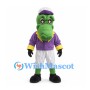Alligator Mascot Costume with Purple Jacket and Pinstriped Baseball Pants