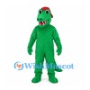Dinosaur Mascot Costume in Green with Red Baseball Cap