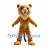 Lion Mascot Costume in Gold with Pale Mane and Roaring Face