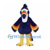 Toucan Mascot Costume in Navy with Rainbow Beak and Wing Feathers