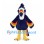Toucan Mascot Costume in Navy with Rainbow Beak and Wing Feathers