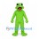 Frog Mascot Costume in Lime Green with Wide Eyes and Webbed Feet