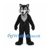Wolf Mascot Costume in Black with Gray Cheeks and Chest