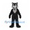 Wolf Mascot Costume in Black with Gray Cheeks and Chest
