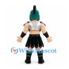 Roman Warrior Mascot Costume with Green Crested Helmet and Silver Armor