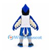 Blue Jay Mascot Costume with White Vest and Blue Basketball Shorts