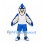 Blue Jay Mascot Costume with White Vest and Blue Basketball Shorts