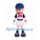 Baseball Girl Mascot Costume with Navy Cap and White Dress with Red Scarf