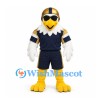 Eagle Mascot Costume with Gold Football Helmet and Sunglasses