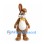 Rabbit Mascot Costume in Brown with Yellow Bow Tie and White Belly