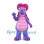Dragon Mascot Costume in Purple with Pink Hair and Red Wings