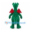 Dragon Mascot Costume in Green with Red Wings and Pale Belly