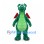 Dragon Mascot Costume in Green with Red Wings and Pale Belly
