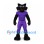 Black Panther Mascot Costume with Purple Football Uniform