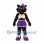 Black Panther Mascot Costume with Purple Cheerleader Dress and Bow