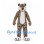 Tiger Mascot Costume in Beige with Black Stripes and White Belly
