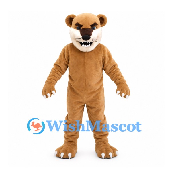 Lioness Mascot Costume in Tan with White Muzzle and Clawed Paws