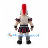 Roman Soldier Mascot Costume with Red Plumed Helmet and Silver Armor