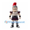 Roman Soldier Mascot Costume with Red Plumed Helmet and Silver Armor