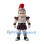 Roman Soldier Mascot Costume with Red Plumed Helmet and Silver Armor