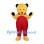 Bear Mascot Costume in Yellow with Red Overalls and Black Ears