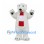 Polar Bear Mascot Costume in White with Red and White Scarf