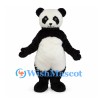 Panda Mascot Costume in Black and White with Round Belly