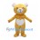 Bear Mascot Costume in Yellow with White Heart Belly and Smiling Eyes